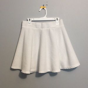 White Polyester/Viscose Skater Skirt
